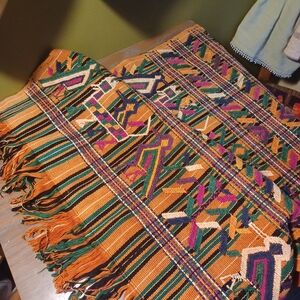 Vintage Beautiful Guatemalan Woven Throw Wall Hanging